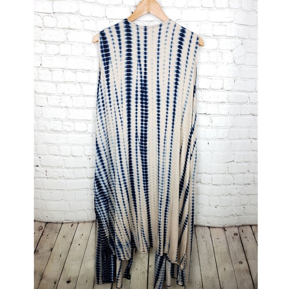 Lularoe Duster Vest Cardigan Tie-Dye - Picture 3 of 4